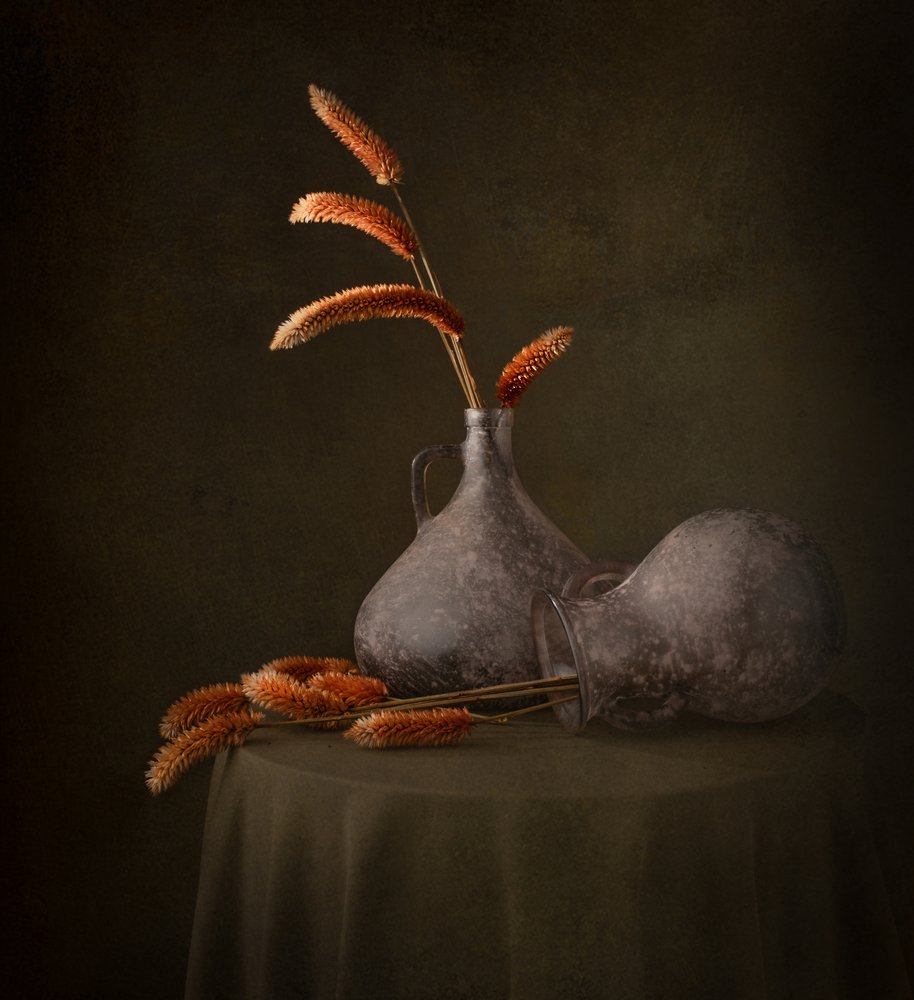 Quiet Jugs Dried Grasses by Margareth Perfoncio