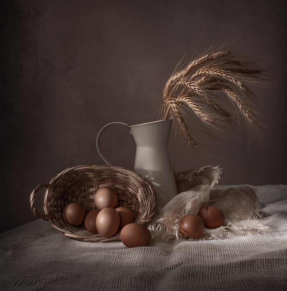 Rustic Eggs and Wheat by Margareth Perfoncio