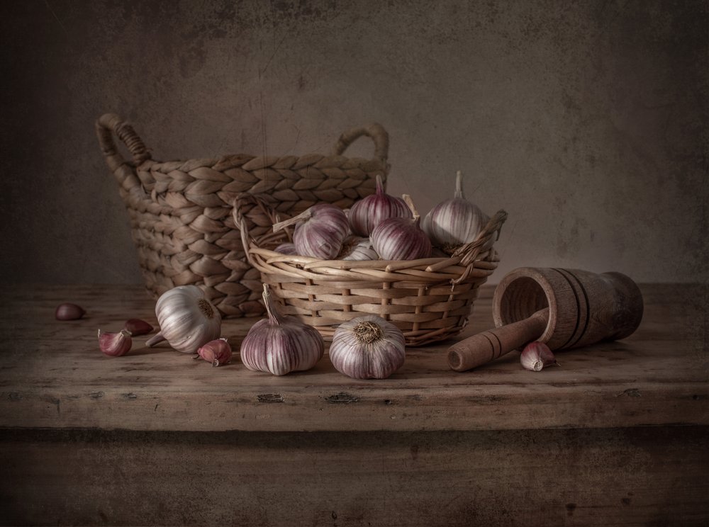 Rustic Garlic Still Life by Margareth Perfoncio