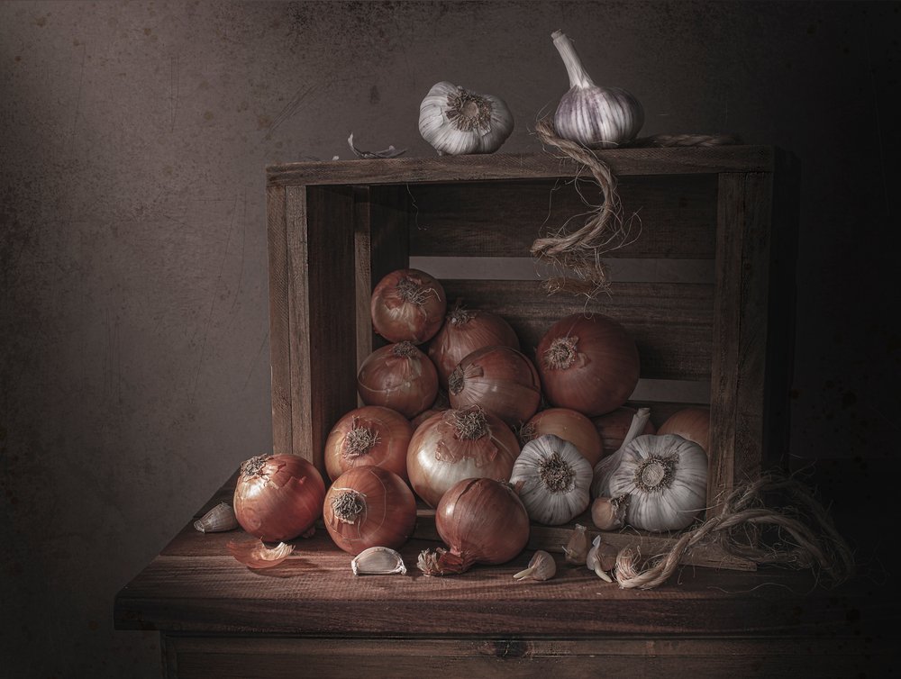 Rustic Onions and Garlic by Margareth Perfoncio