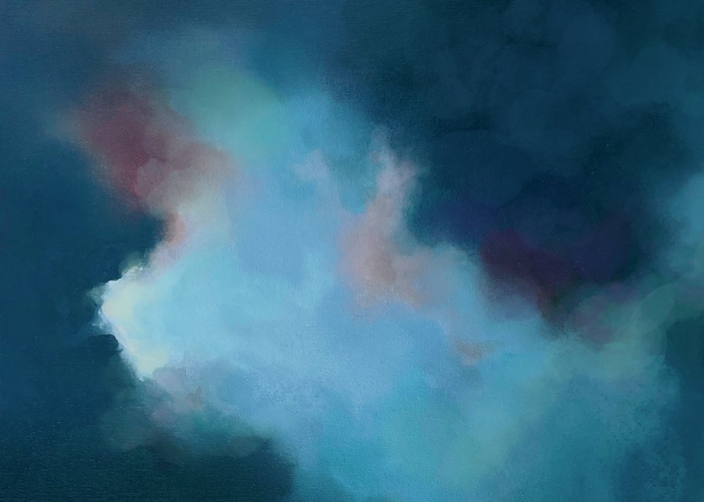 Abstract Blue Haze by Maria Borglund