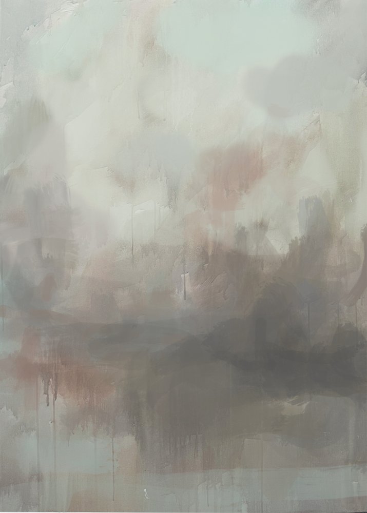 Ethereal Neutral Abstract by Maria Borglund