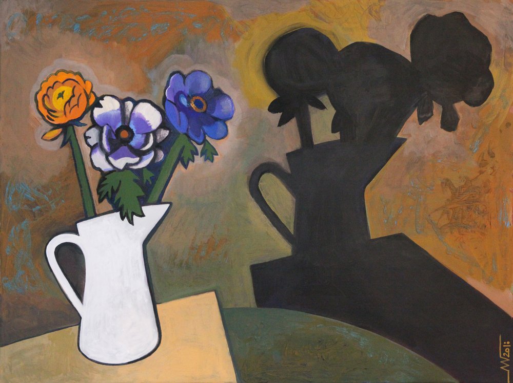 Floral Still Life with Shadow by Marina Gorkaeva
