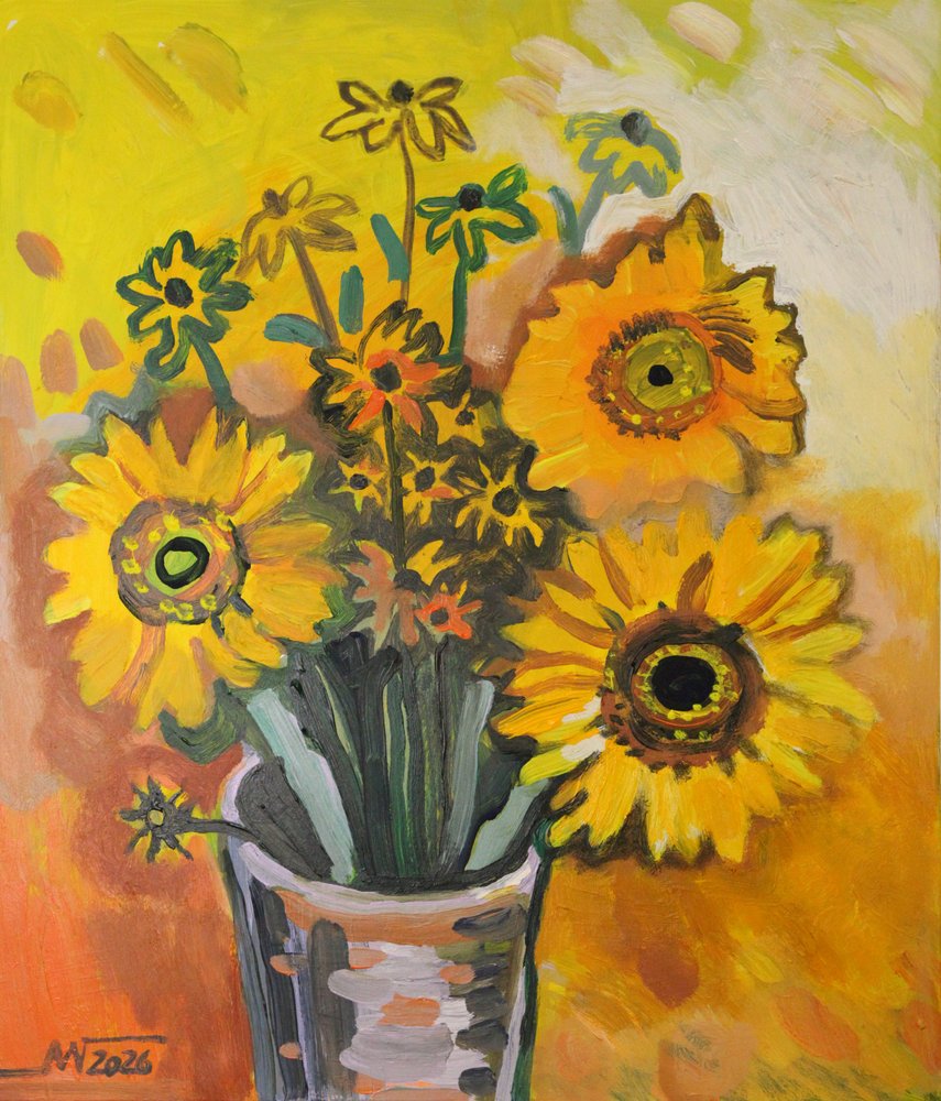 Sunny Sunflower Bouquet by Marina Gorkaeva