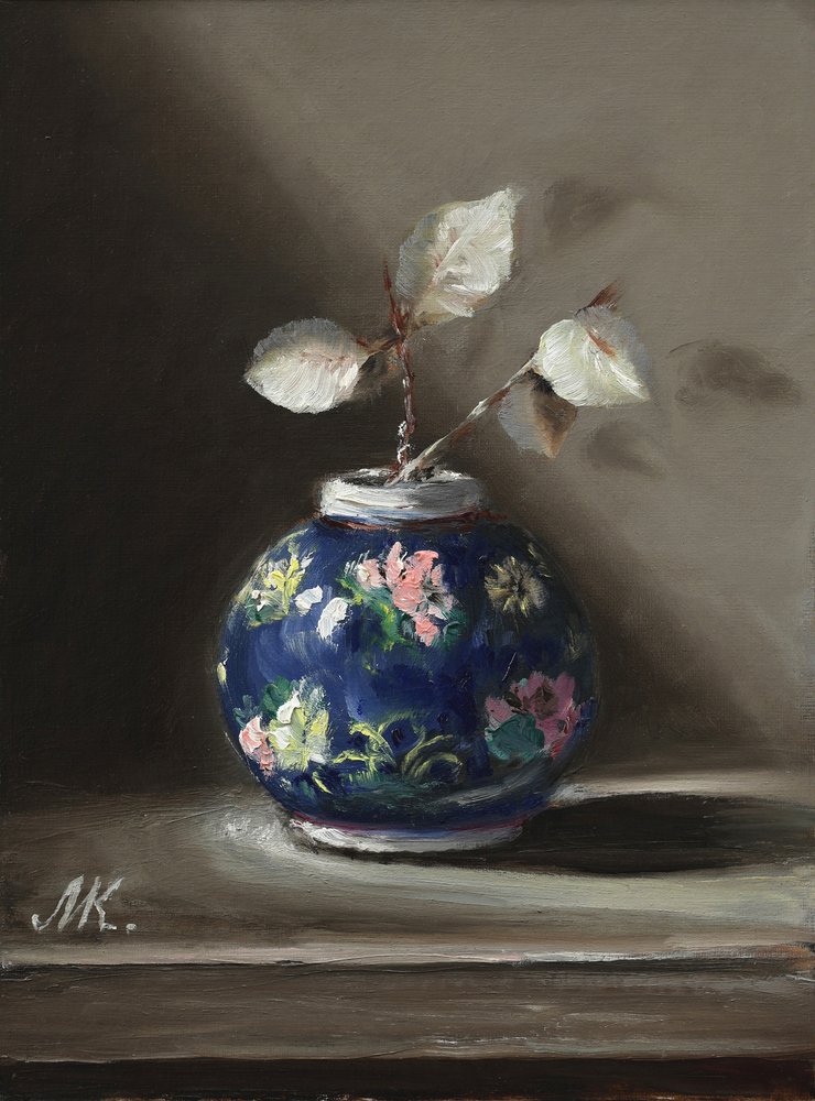 Blue Vase Still Life by Marina Kozyr