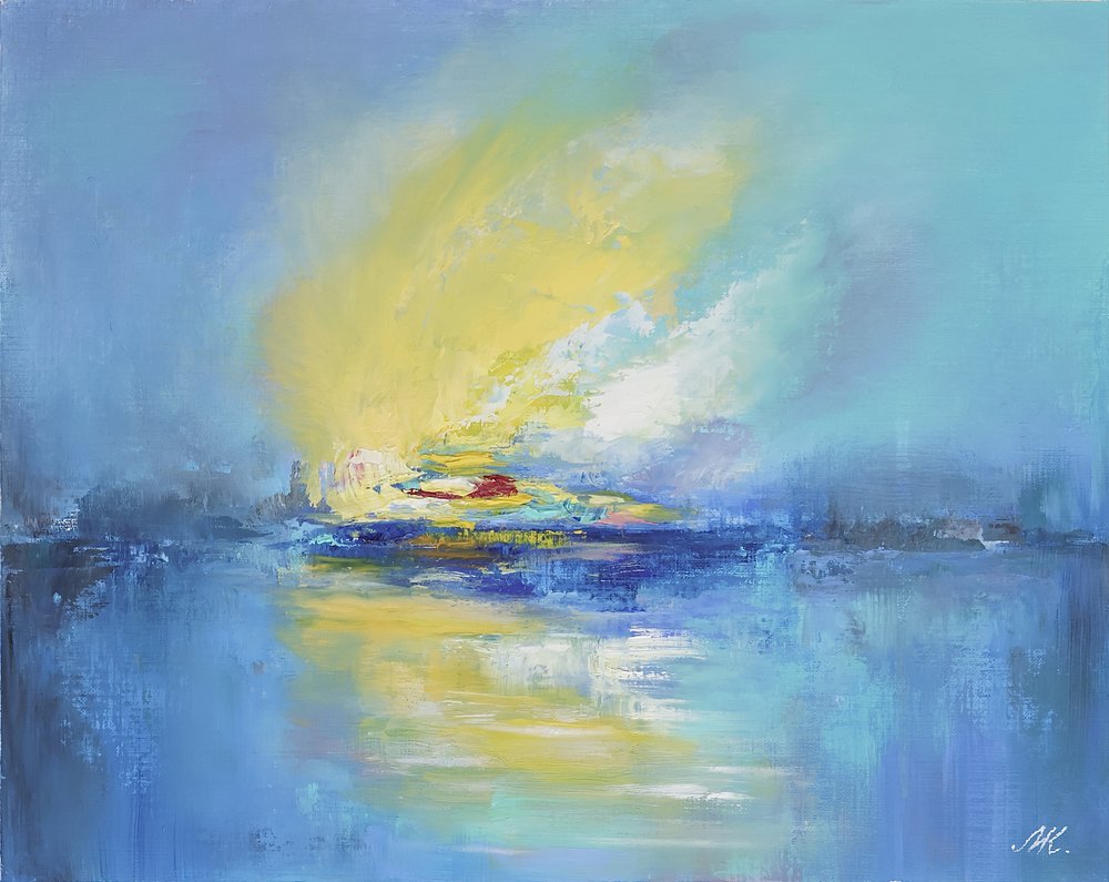 Blue Yellow Horizon Glow by Marina Kozyr
