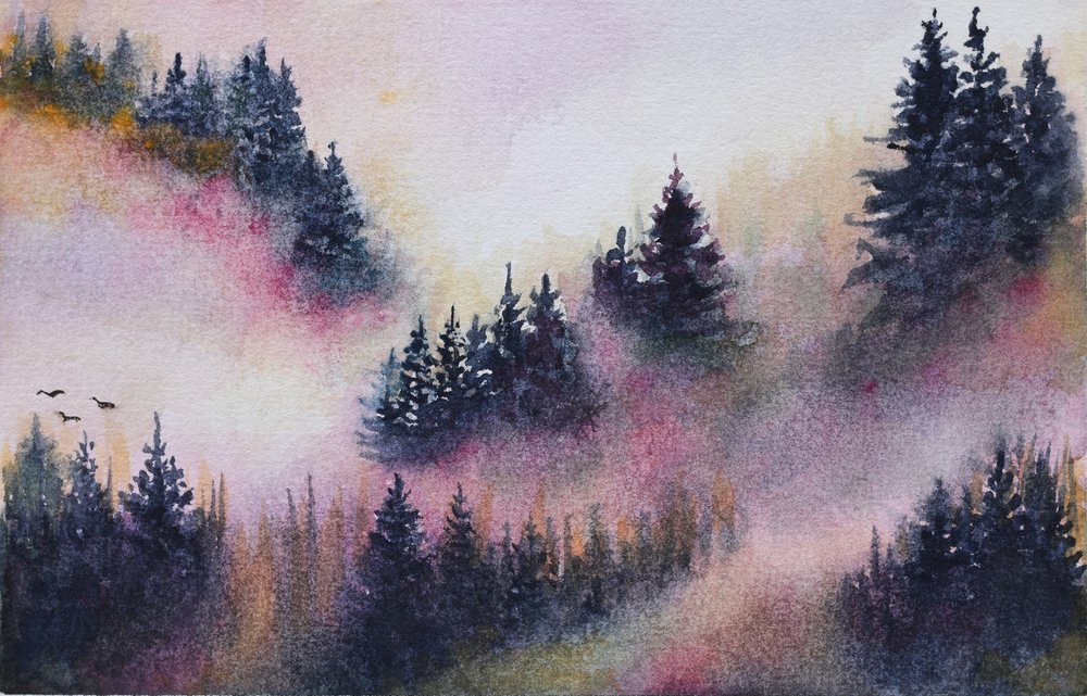 Colorful Misty Forest by Marina Kozyr