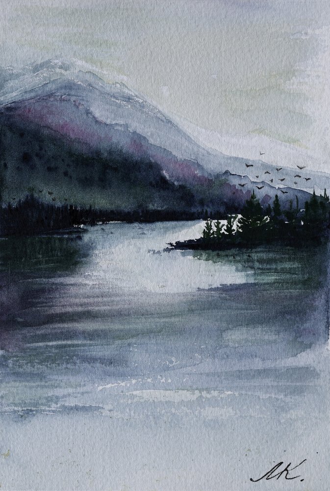 Misty Mountain Lake by Marina Kozyr
