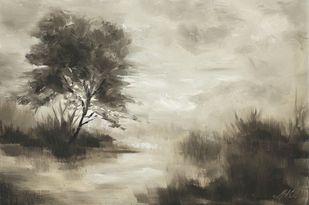 Misty Solitary Tree by Marina Kozyr