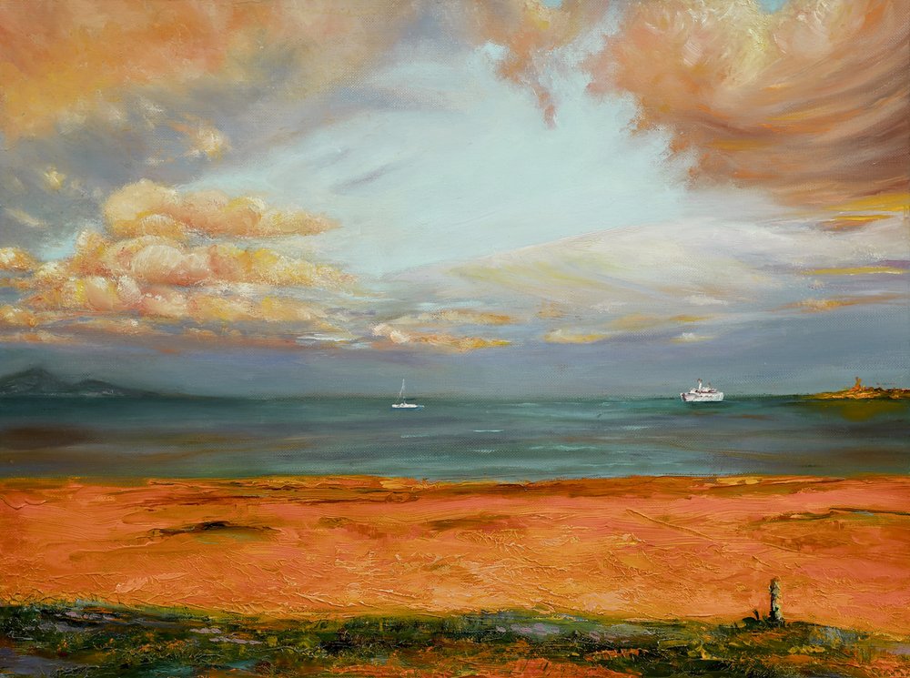Orange Sky Seascape by Marina Kozyr