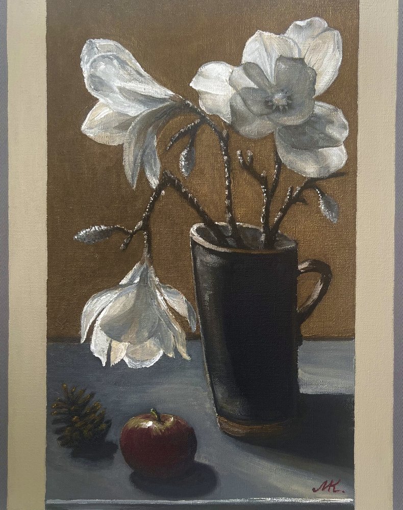 Rustic Magnolia Still Life by Marina Kozyr