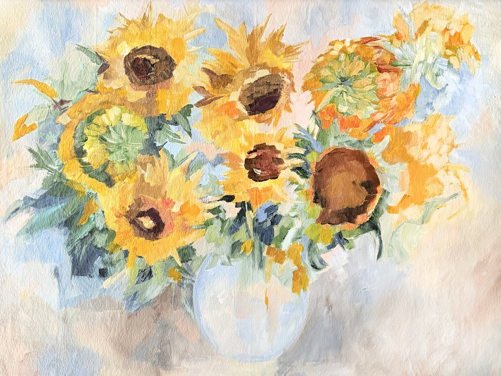 Vibrant Sunflower Still Life by Maryna Kovalchuk