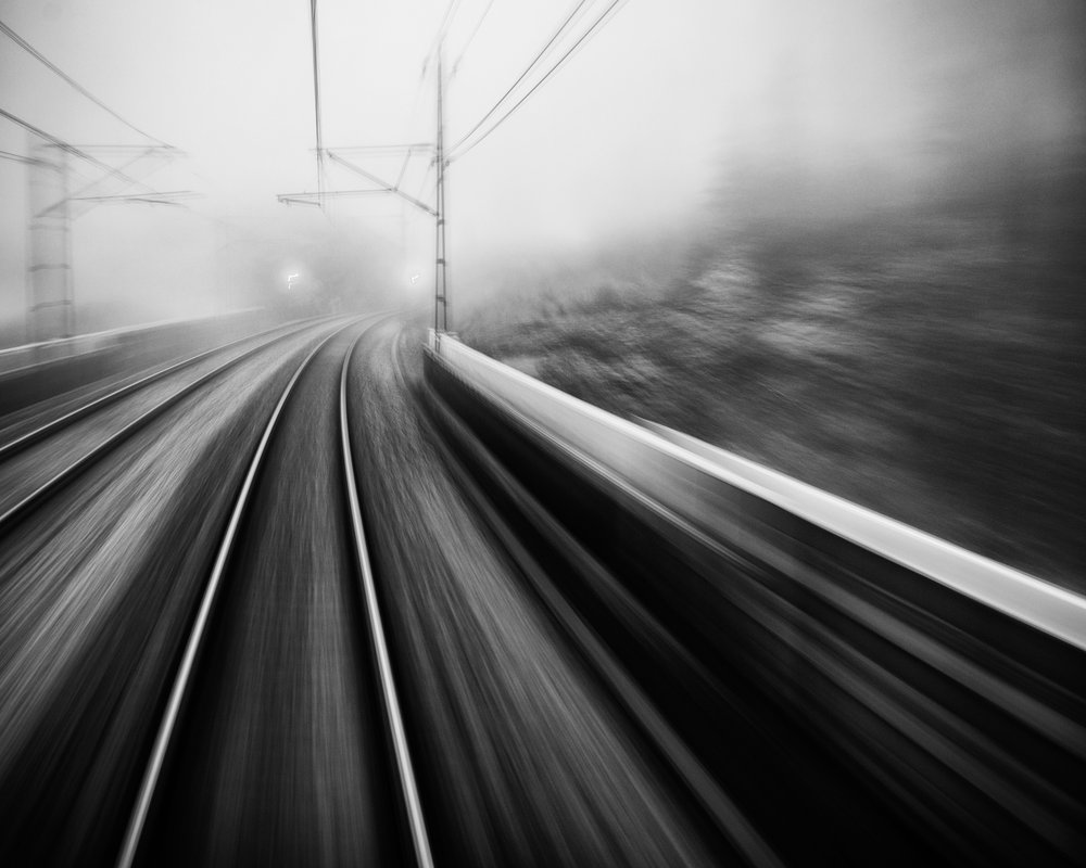 Blurred Railway Journey by Mats Persson