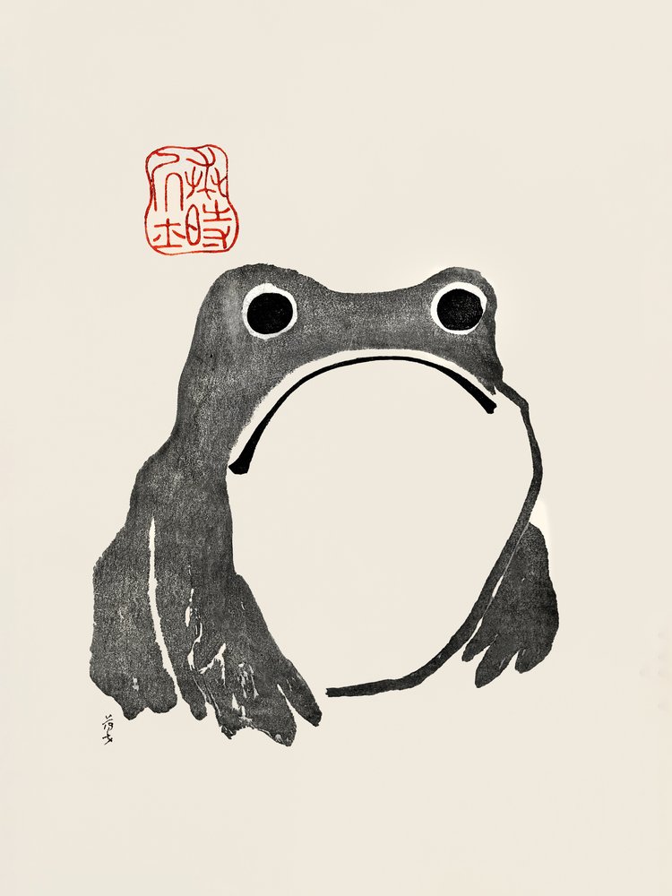 Grumpy Frog I Black by Matsumoto Hoji