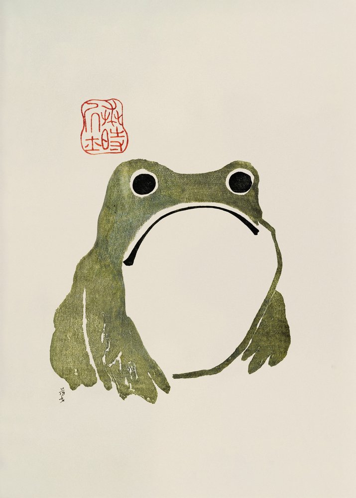 Grumpy Frog I Green by Matsumoto Hoji
