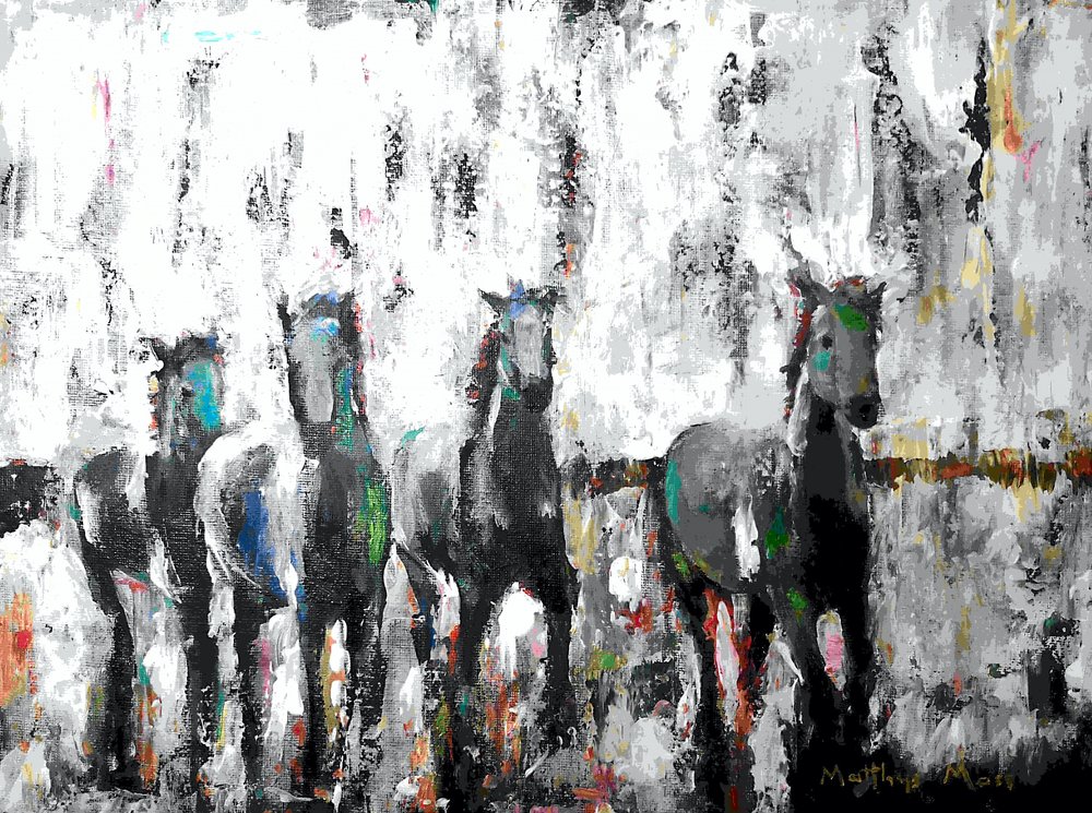 Dynamic Running Horses by Matthys Moss