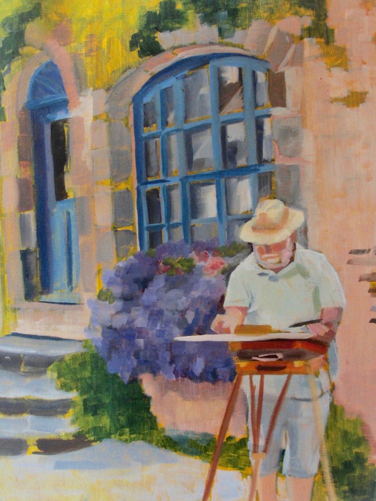 Artist Painting Outdoors by Maxine Shore