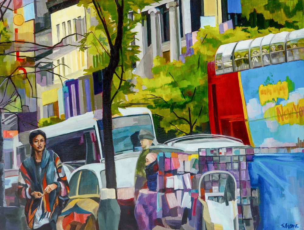 Bustling New York Street by Maxine Shore