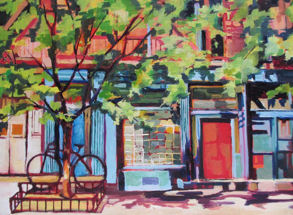 Colorful City Street by Maxine Shore
