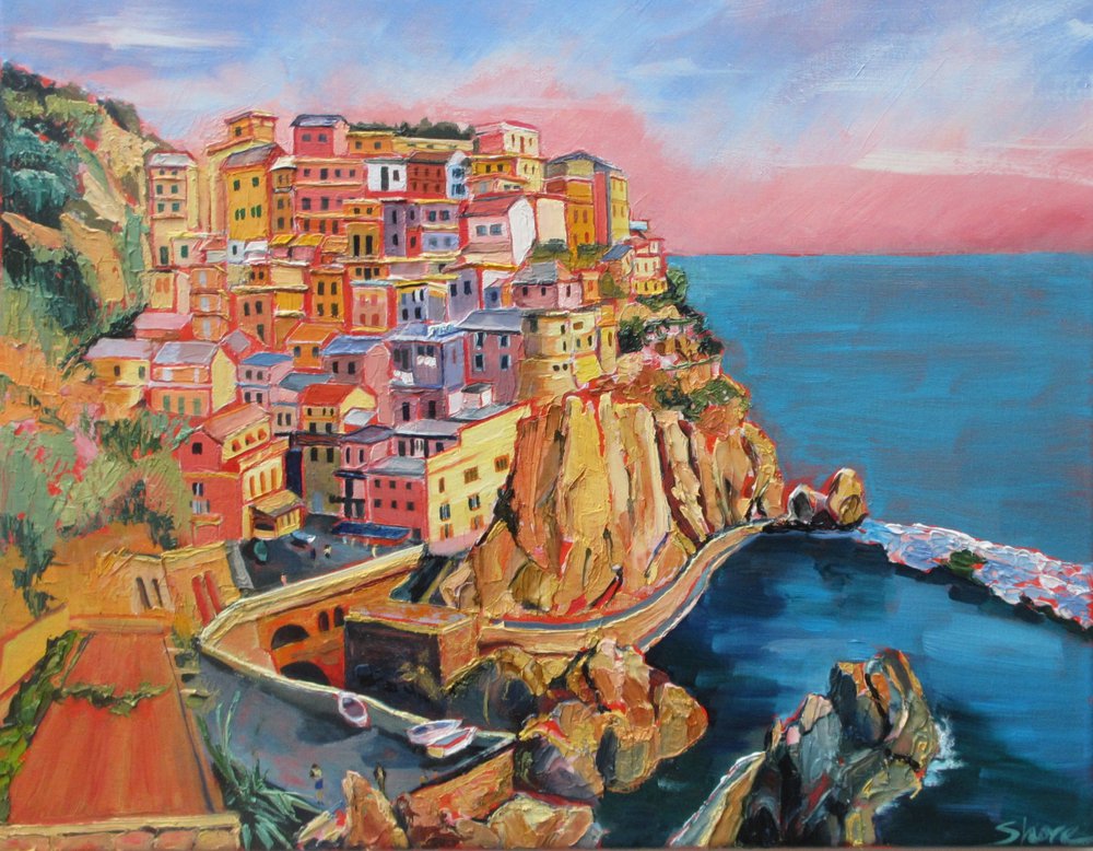 Colorful Italian Coastal Village by Maxine Shore