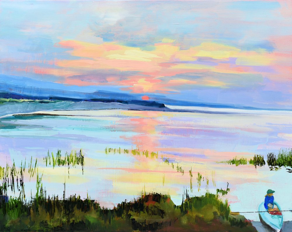 Peaceful Sunset Reflections by Maxine Shore
