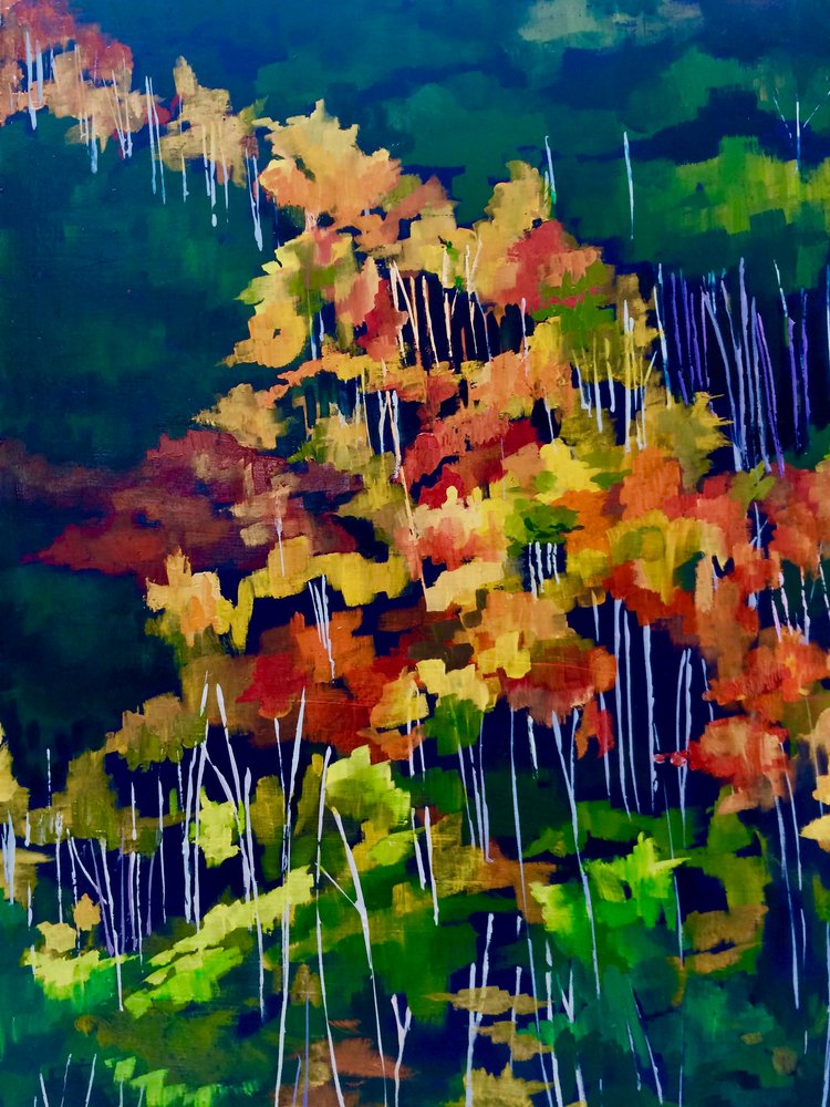 Vibrant Autumn Forest by Maxine Shore
