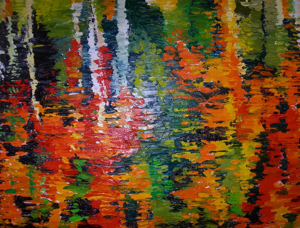 Vibrant Autumn Reflections by Maxine Shore