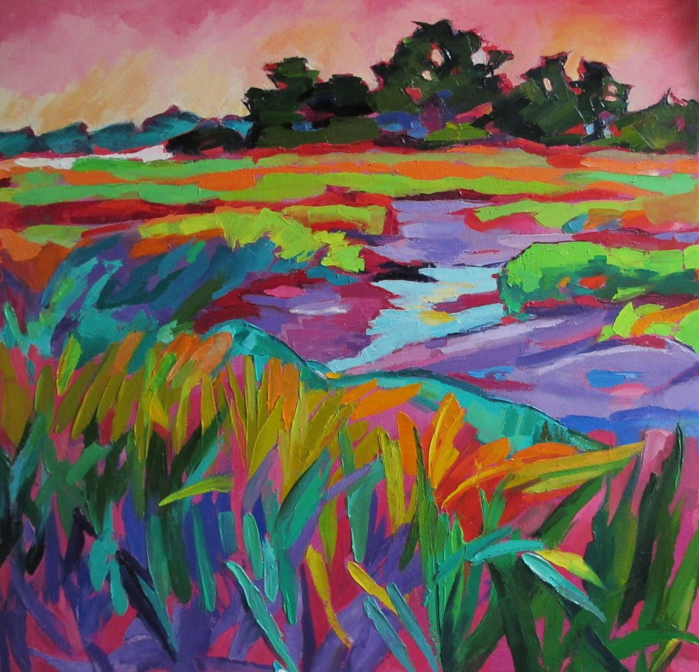 Vibrant Marsh Landscape by Maxine Shore