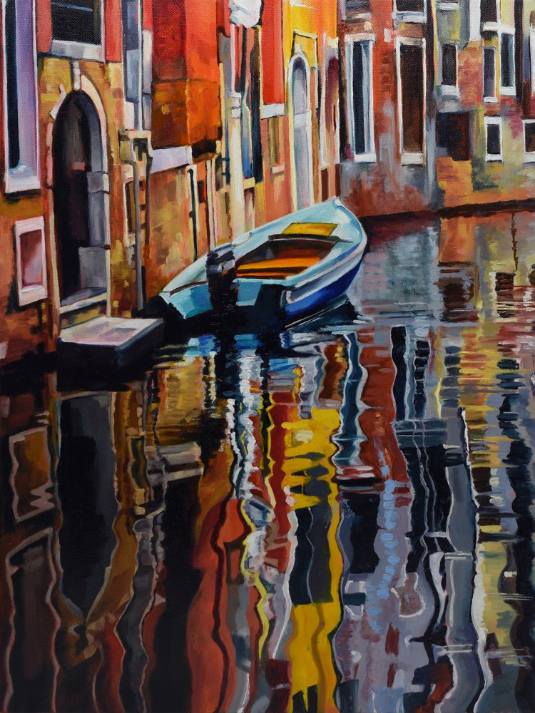 Vibrant Venice Boat by Maxine Shore