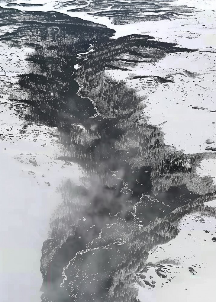Winding Winter River by May Hilma