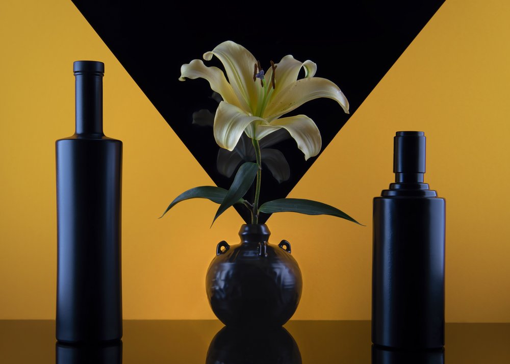 Black Gold Lily Still Life by Ming Chen