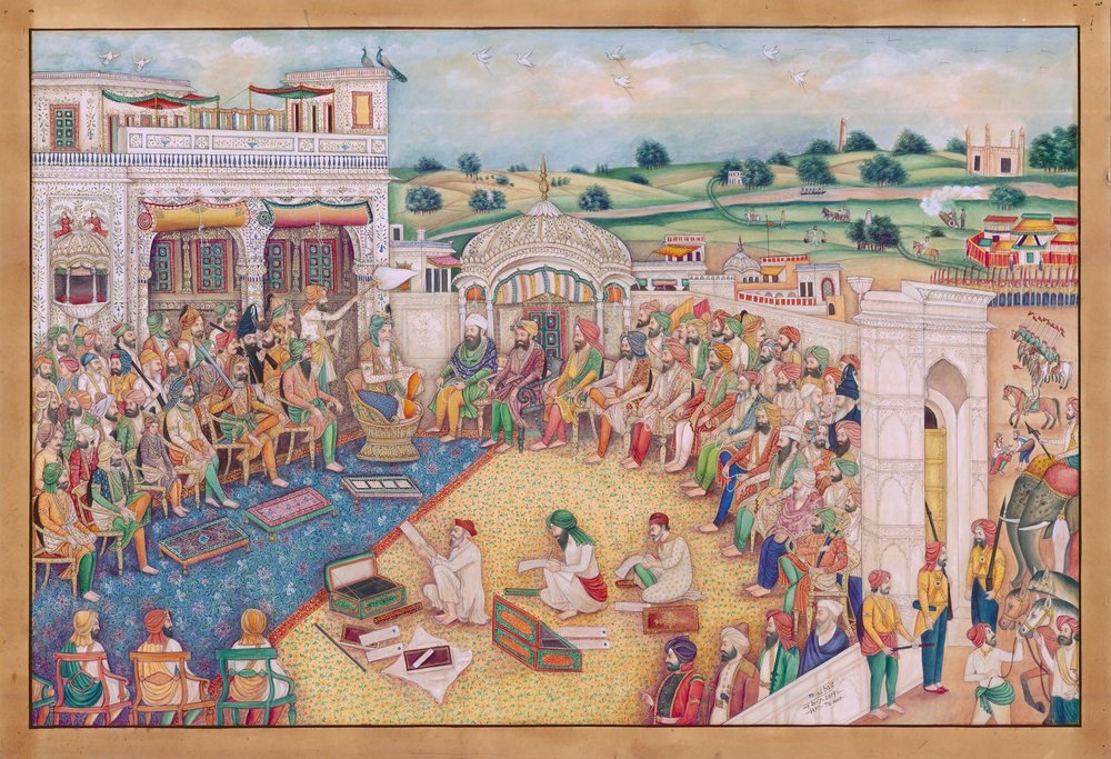 Ranjeet Singh Court Scene by Mirza Baig