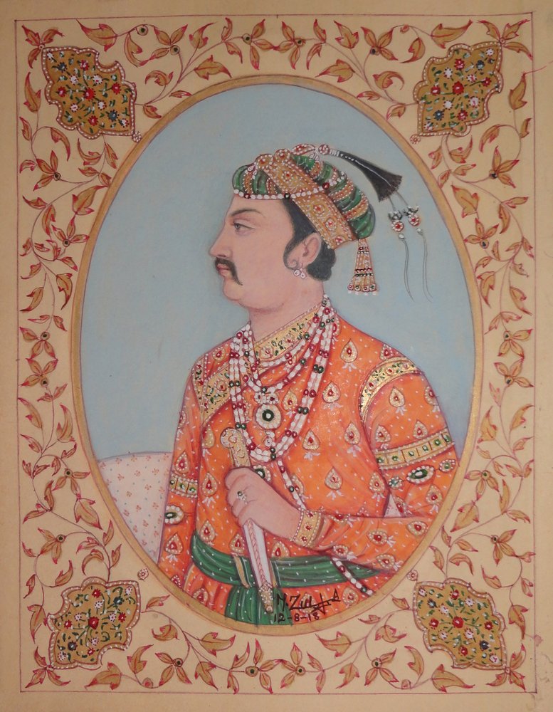Regal Indian Emperor Portrait by Mirza Baig