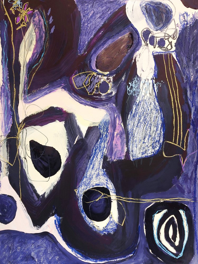Abstract Purple Fluidity by Monika Riethmueller