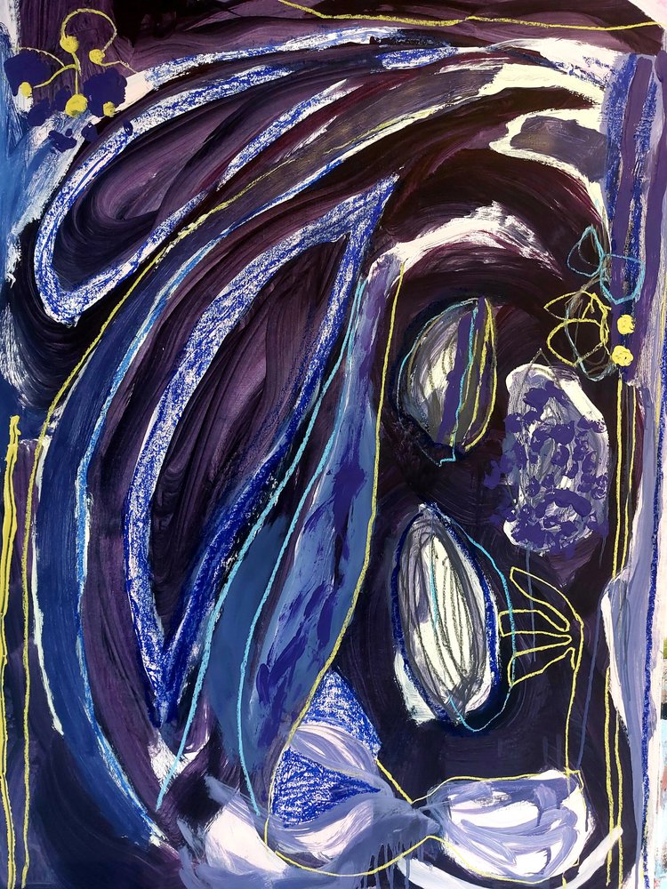 Deep Blue Abstraction by Monika Riethmueller