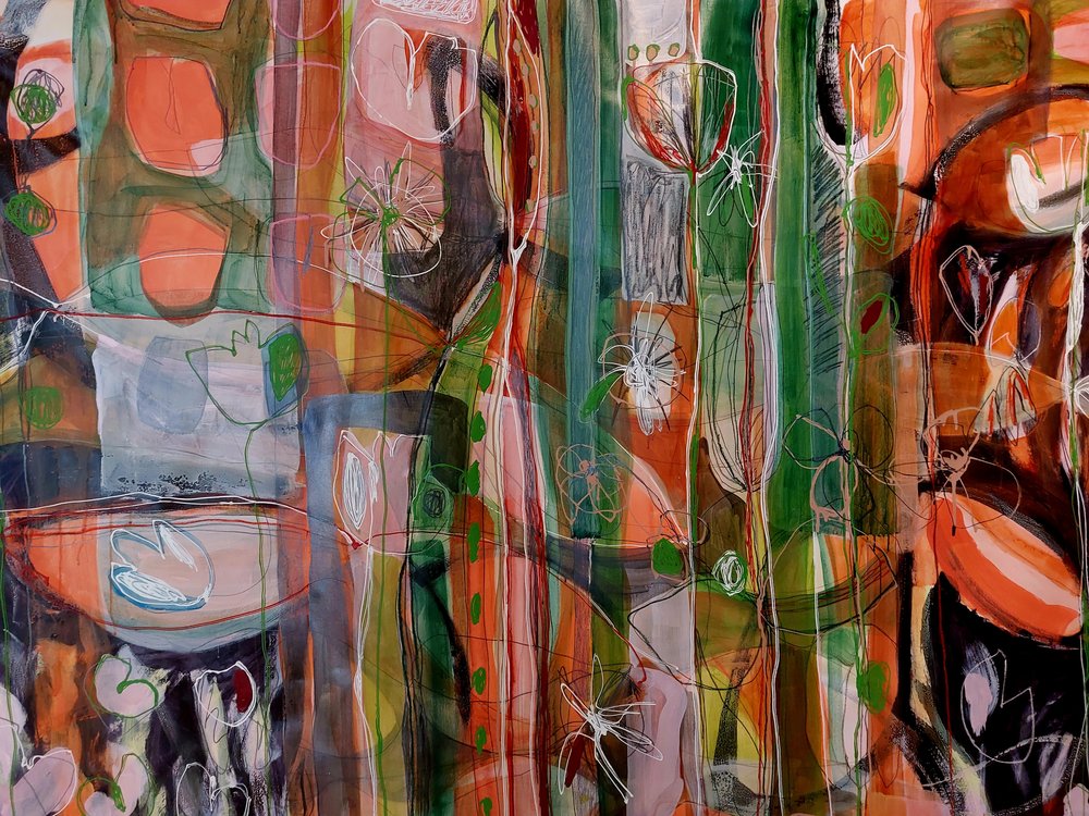 Vibrant Abstract Garden by Monika Riethmueller