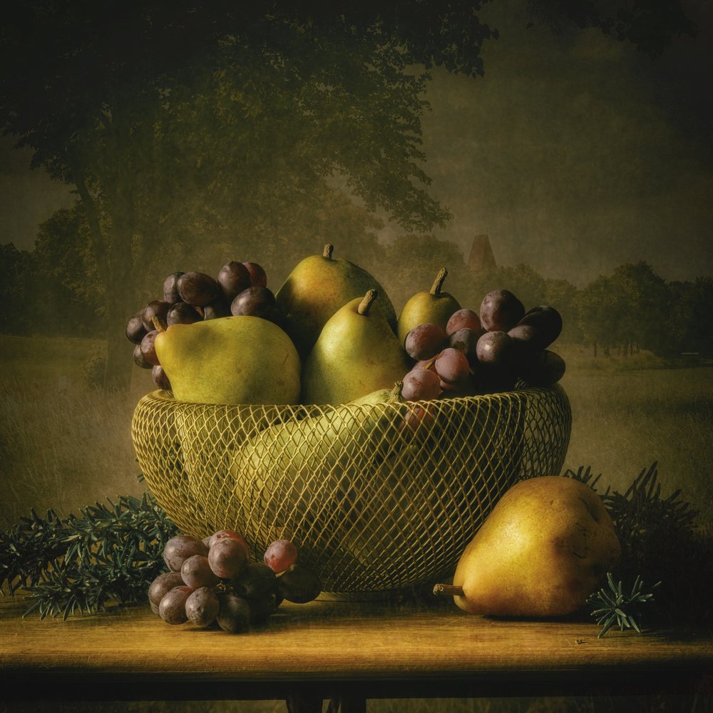 Rustic Fruit Still Life by Monique van Velzen