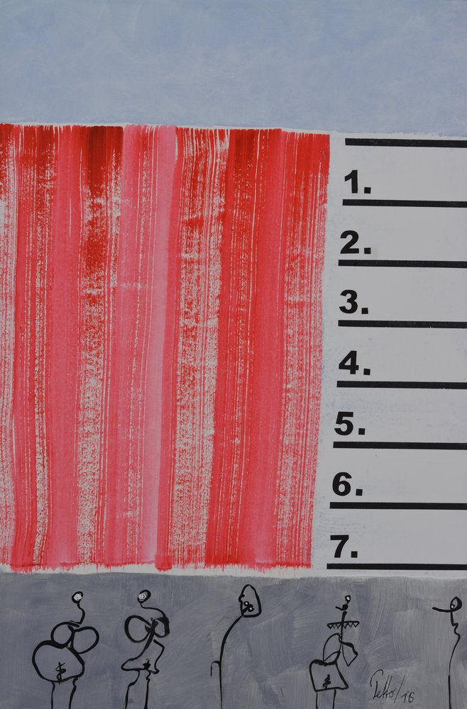 Red Stripes Abstract Figures by Mr PETTO