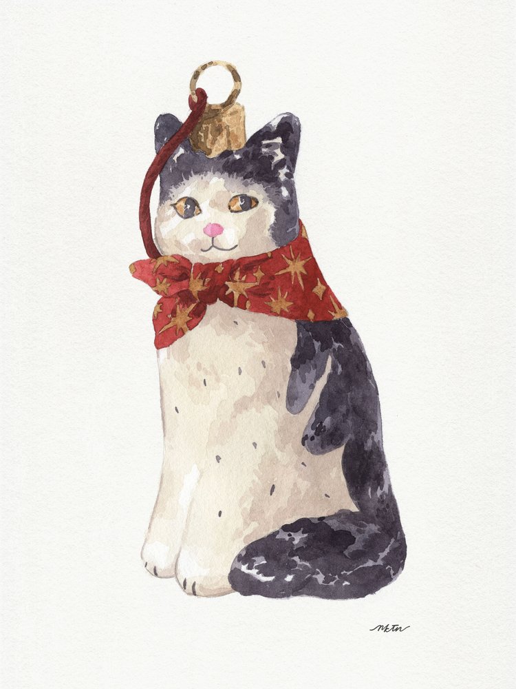 Christmas Cat Ornament by NKTN