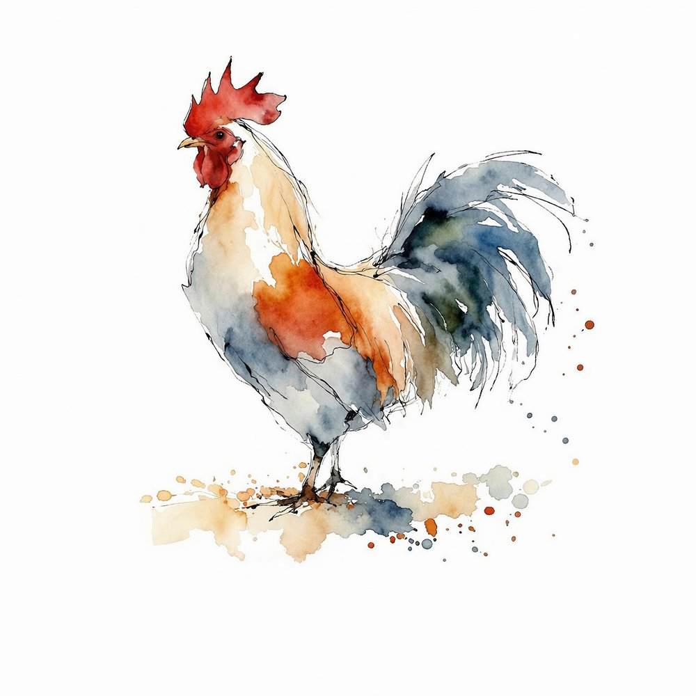 Colorful Farm Rooster by Natalie Bruns