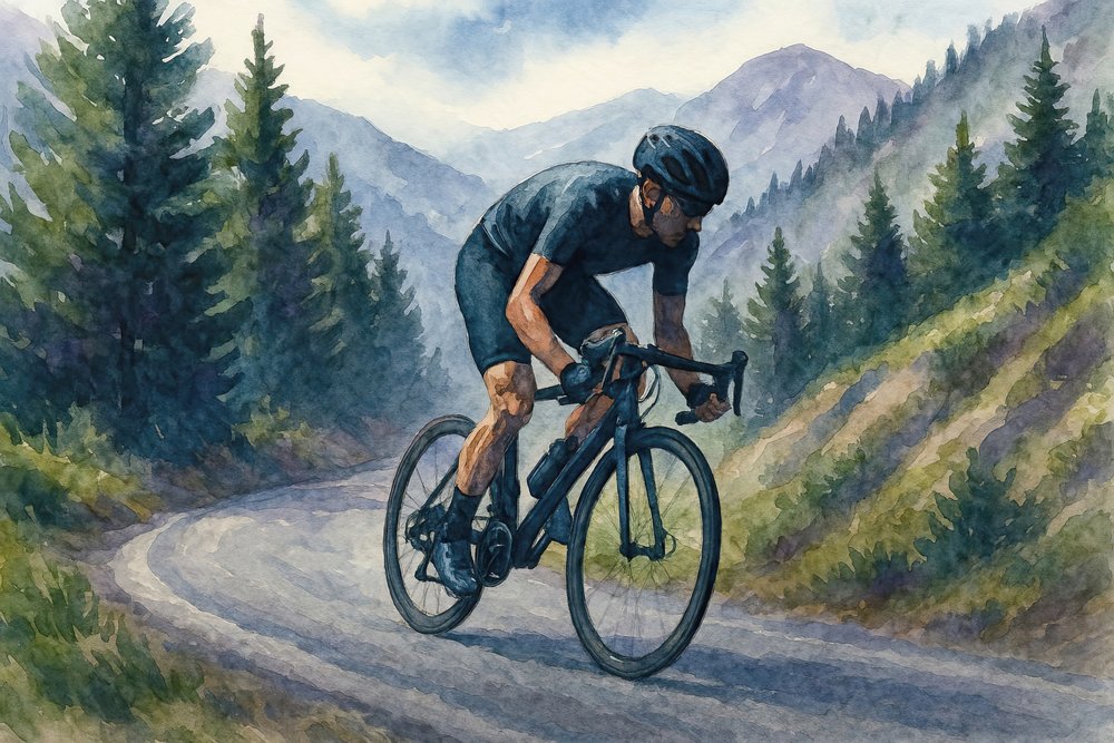 Cycling Mountain Ascent by Natalie Bruns