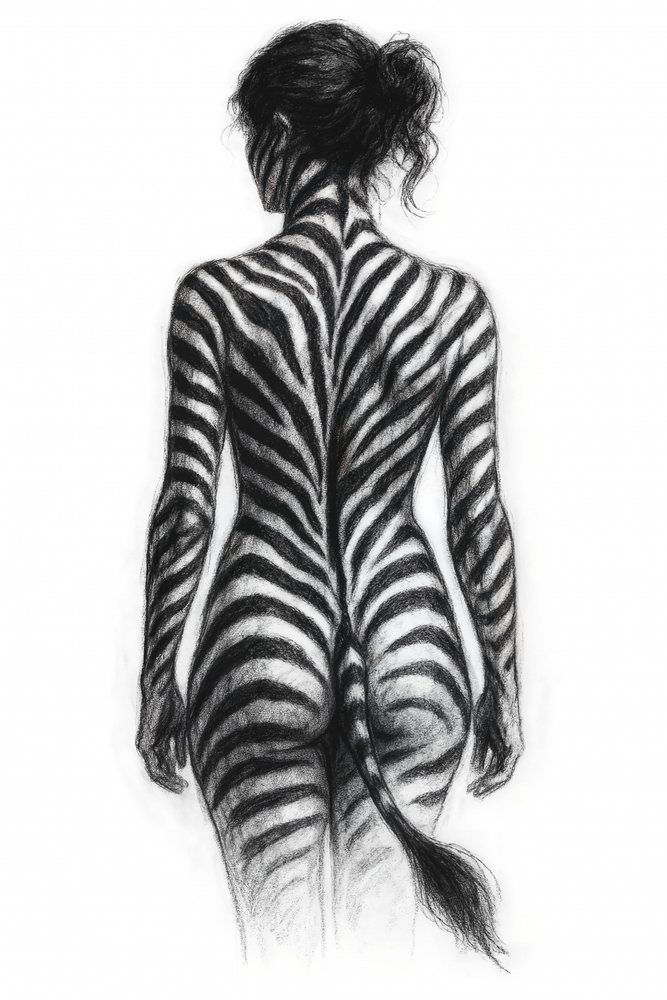 Elegant Zebra Woman by Natalie Bruns