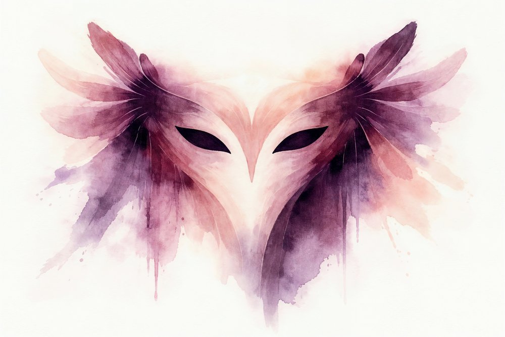 Ethereal Watercolor Owl Mask by Natalie Bruns