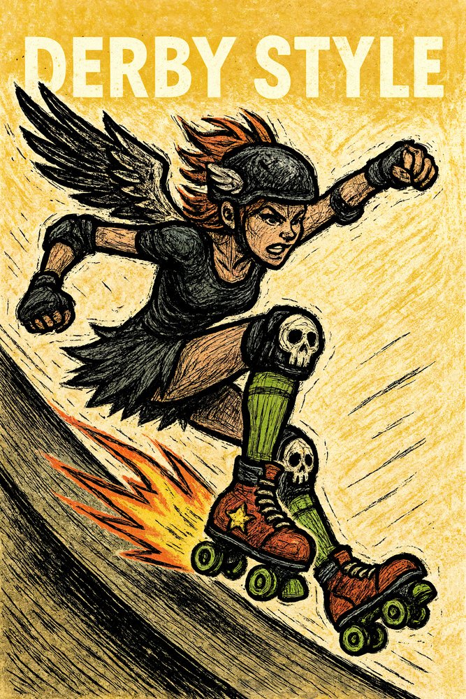 Fierce Derby Skater by Natalie Bruns