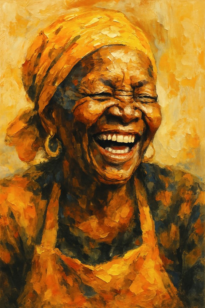 Golden Laughter Portrait by Natalie Bruns