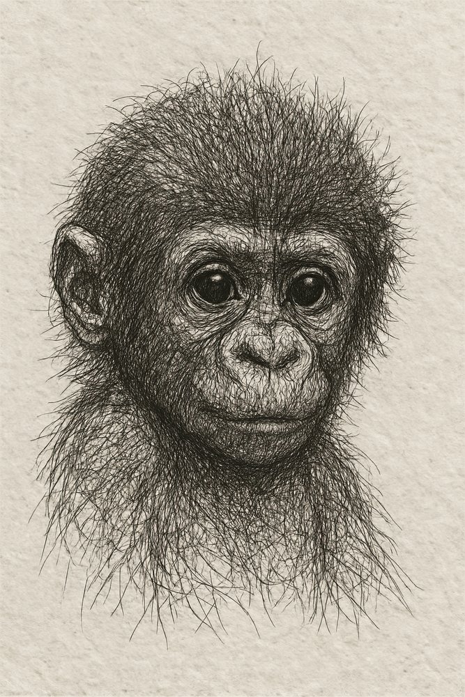Innocent Chimp Baby by Natalie Bruns