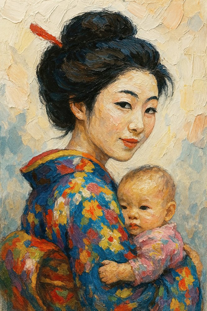 Japanese Mother and Child by Natalie Bruns