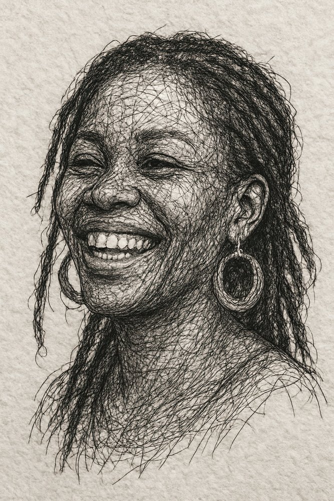 Joyful Dreadlocks Smile by Natalie Bruns