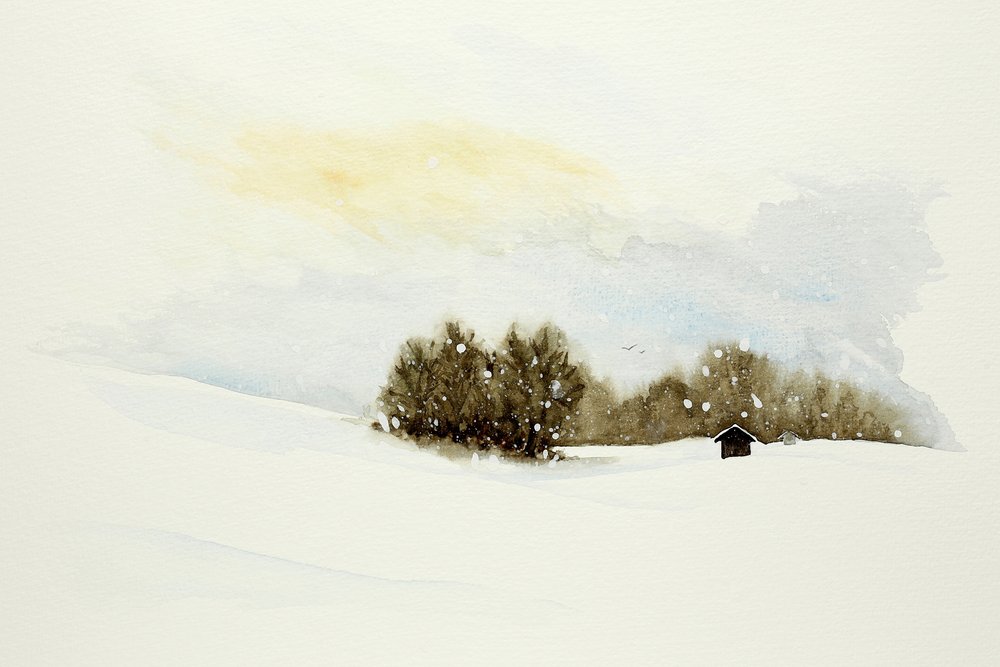 Peaceful Winter Cabin by Natalie Bruns