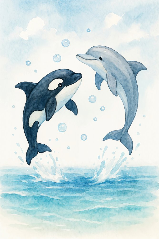 Playful Dolphin Orca by Natalie Bruns